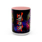 Yu-Gi-Oh! Dark Magician & Dark Magician Girl Accent Coffee Mug | Anime Duelist Galaxy Design (11/15oz)