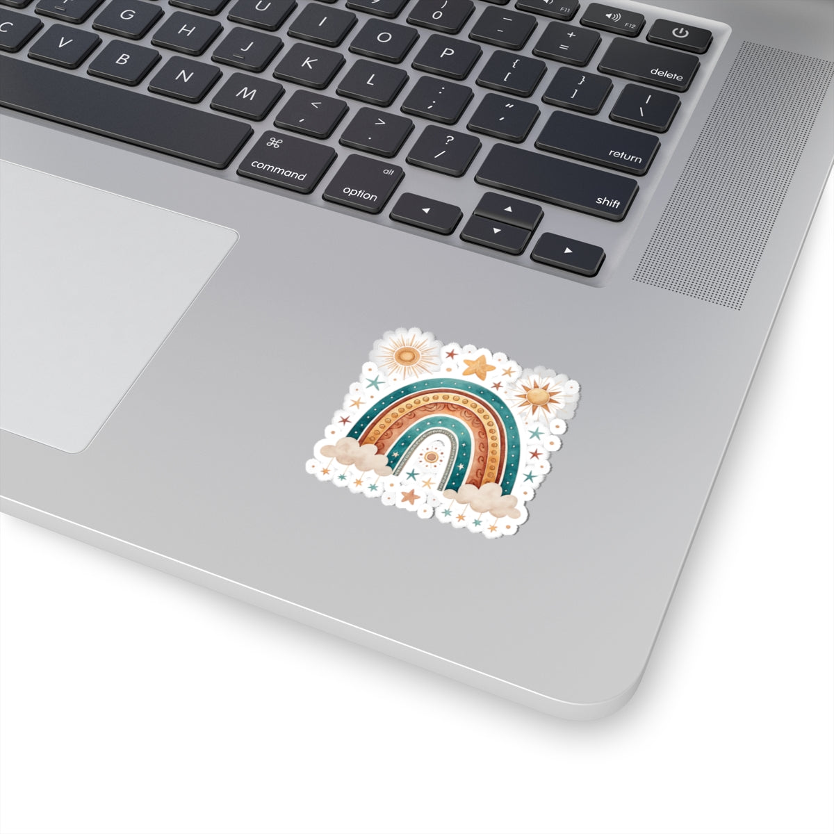 Boho Rainbow Sticker — Sun, Stars & Clouds Kiss-Cut Decal