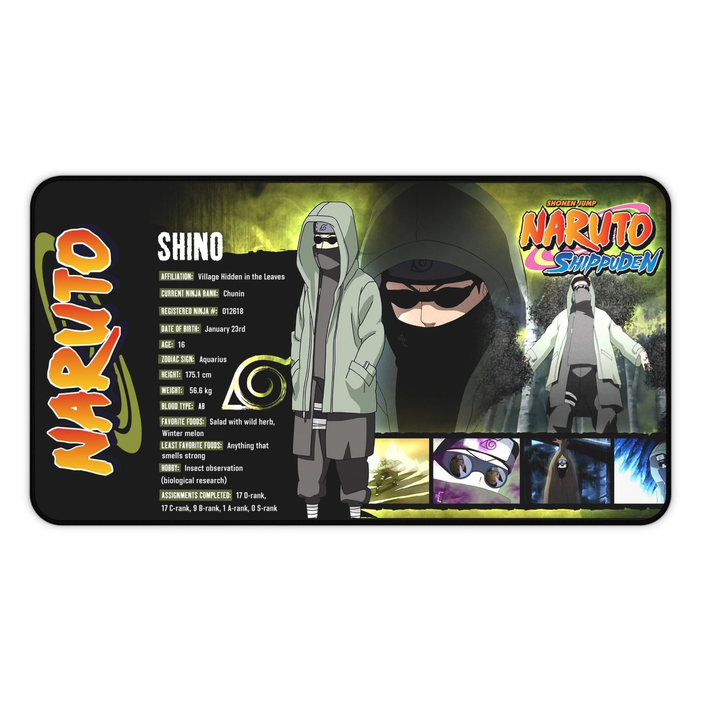 Naruto Shino Desk Mat | Anime Gaming Mousepad