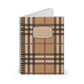 Brown Plaid Notebook Spiral Notebook | Ruled Lined Journal