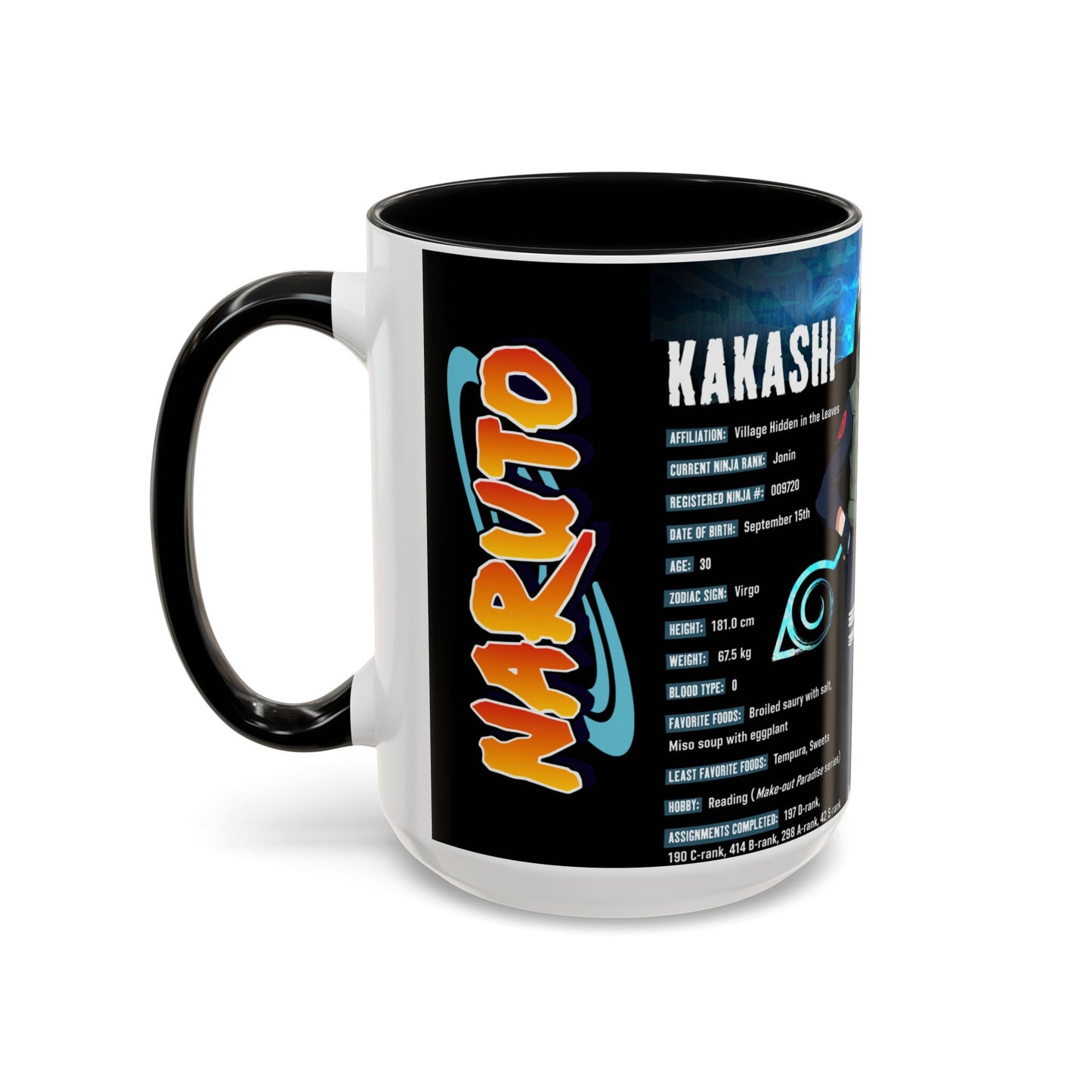 Naruto Kakashi Accent Coffee Mug — Anime Character Collage 11/15oz