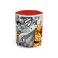 Anime Fist Coffee Mug  Dynamic Manga Collage Accent Mug (11/15 oz)
