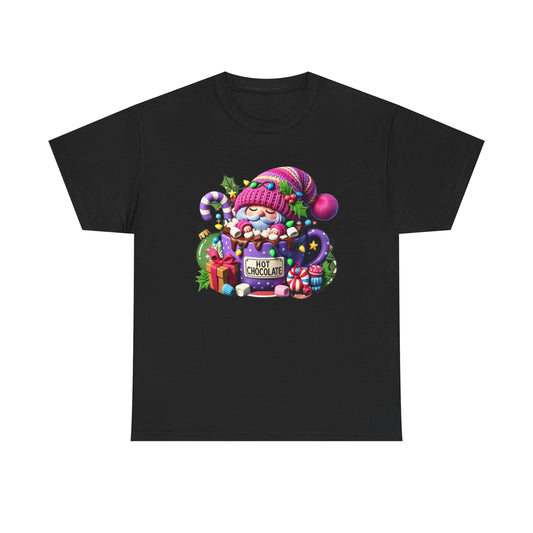 Cozy Gnome with Hot Chocolate Tee | Winter Holiday Cute Illustration
