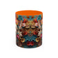 Chihuahua Floral Wreath Accent Coffee Mug Colorful Pet Lover Gift (11/15oz)