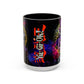 Yu-Gi-Oh! Dark Magician & Dark Magician Girl Accent Coffee Mug | Anime Duelist Galaxy Design (11/15oz)