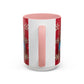 Clay Santa Pattern Mug | Christmas Snowflake Accent Coffee Mug