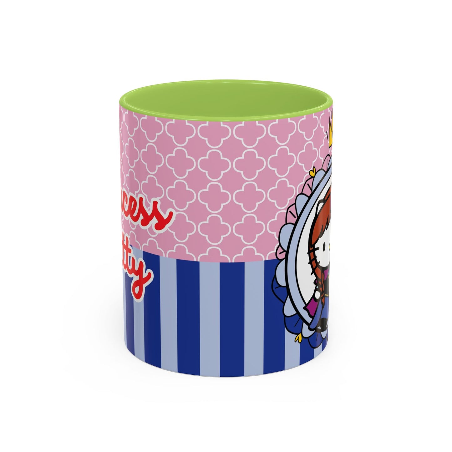 Princess Kitty Hello Kitty Accent Coffee Mug | Cute Pink & Blue 11/15oz