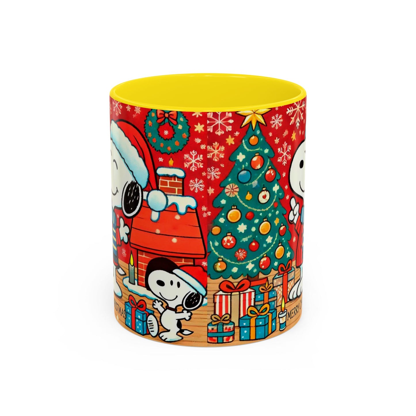 Yellow Santa Holiday Mug | Christmas Accent Coffee Mug (11,15oz)