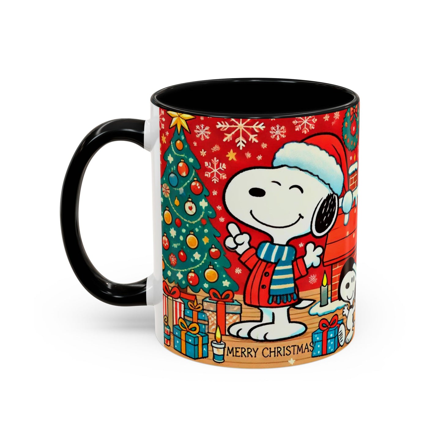 Yellow Santa Holiday Mug | Christmas Accent Coffee Mug (11,15oz)