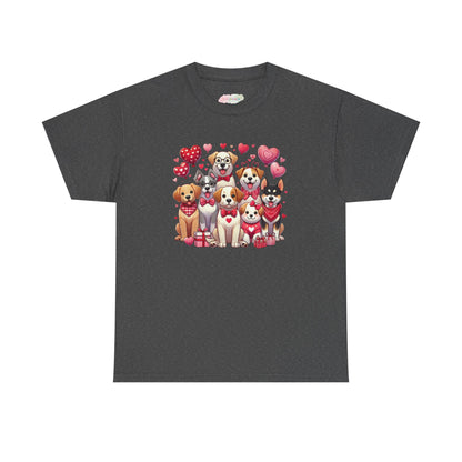 Valentine Puppies T-Shirt | Cute Dogs with Hearts, Valentine's Day Tee
