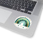 Teal & Gold Star Rainbow Sticker — Kiss-Cut Vinyl Decal