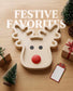 Festive Reindeer Wooden Serving Tray & Holiday Platter