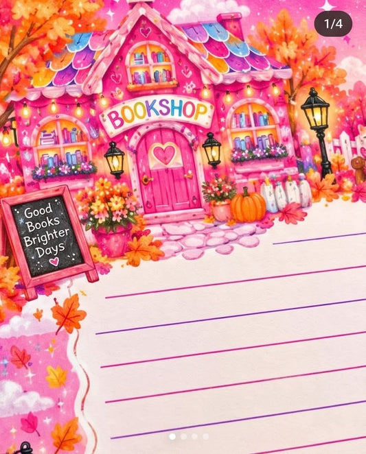 Autumn Bookshop-Inspired Memo Pad