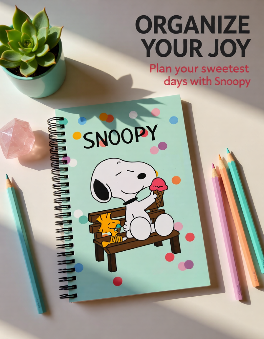 Kawaii Snoopy Spiral Notebook