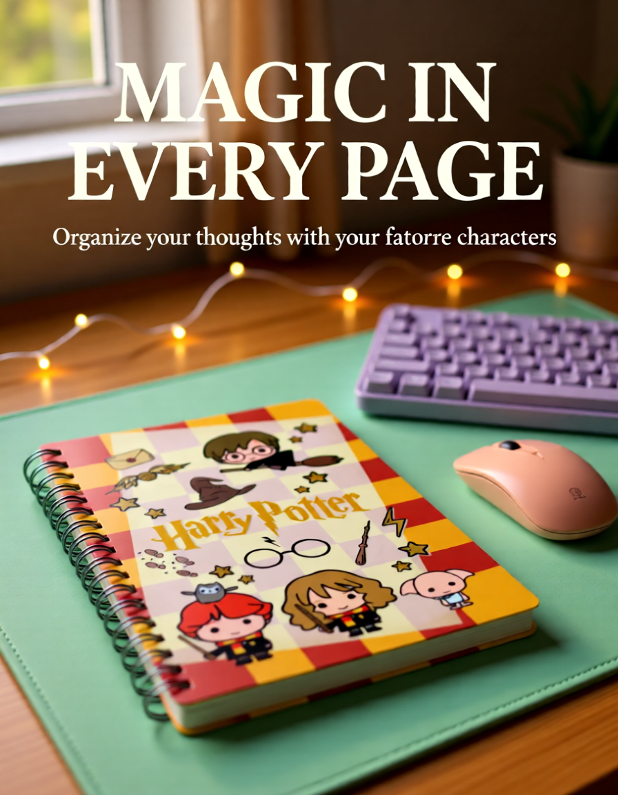 Chibi Cartoon Harry Potter Inspired Notebook