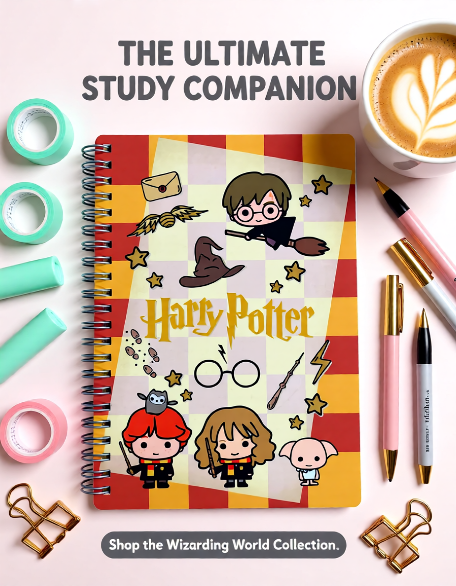 Chibi Cartoon Harry Potter Inspired Notebook