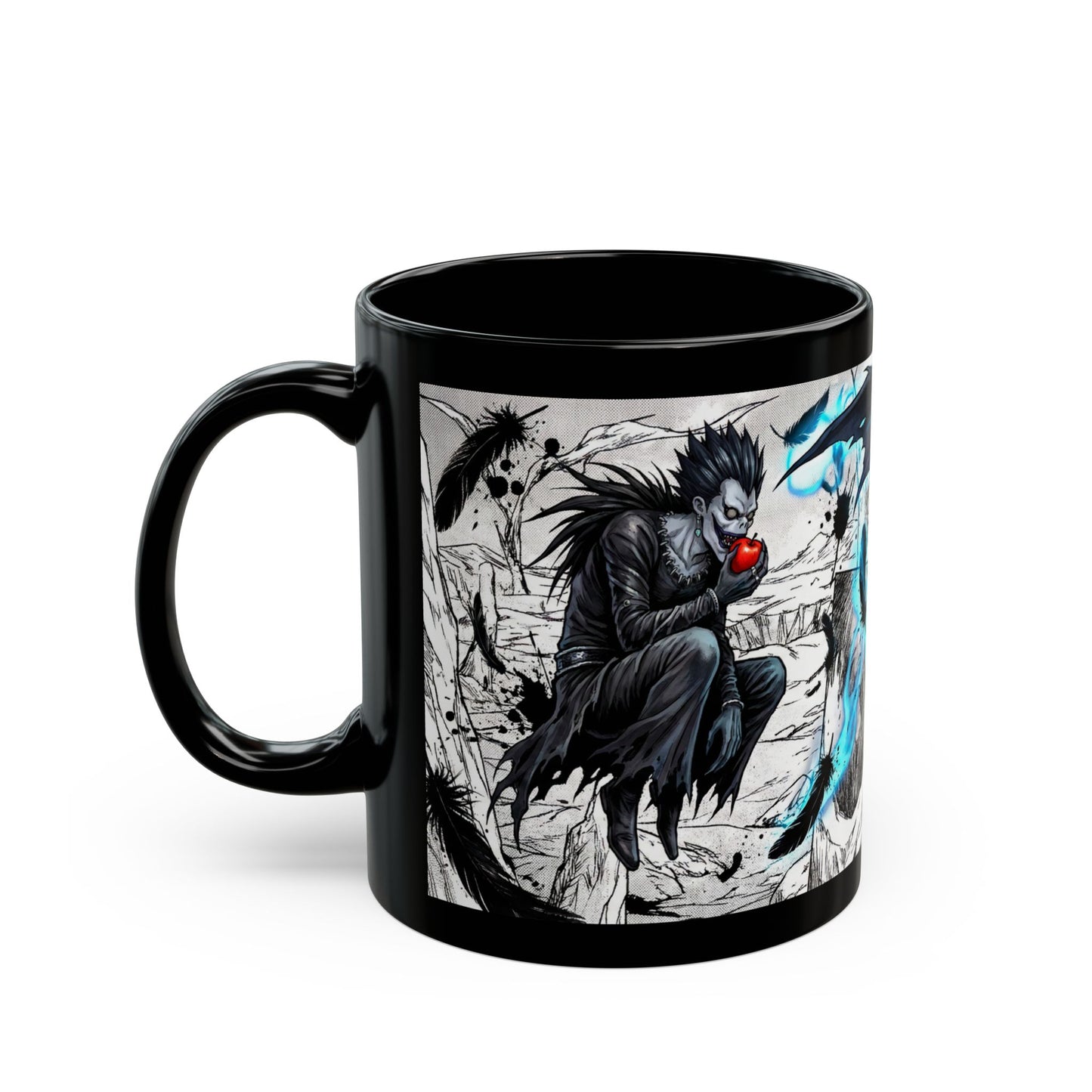 Death Note Ryuk Mug |  Anime Demon Illustration Coffee Cup | Black Anime Mug 15oz | Ryuk Shinigami Merchandise