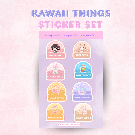 Kawaii Things | Laminated Sticker Set/Decal