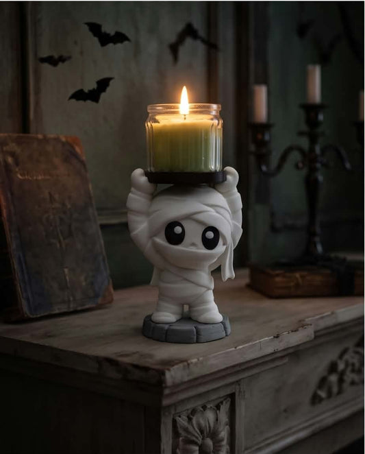 Spooky-Cute Mummy Candle Holder