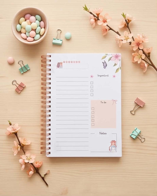 Cozy Cottagecore Floral Custom Spiral Notebook & Journal