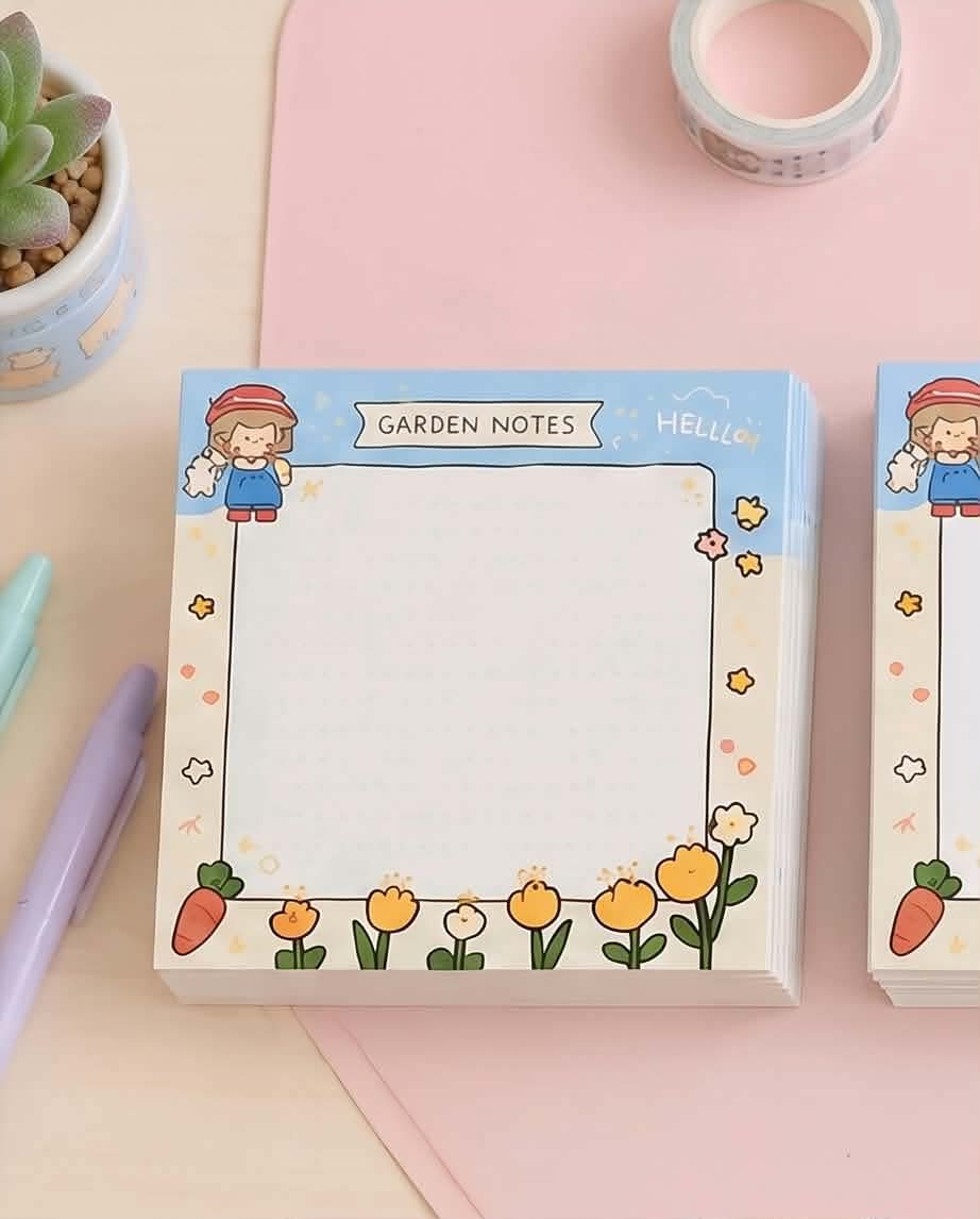 Garden Notes Memo Pad — Cute Garden Notes Memo Pad for School, Office & Everyday Notes