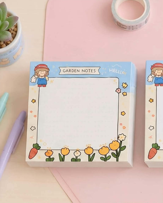 Garden Notes Memo Pad — Cute Garden Notes Memo Pad for School, Office & Everyday Notes