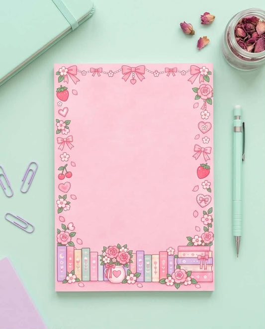 Cozy Library Pink Memo Pad & Stationery Paper