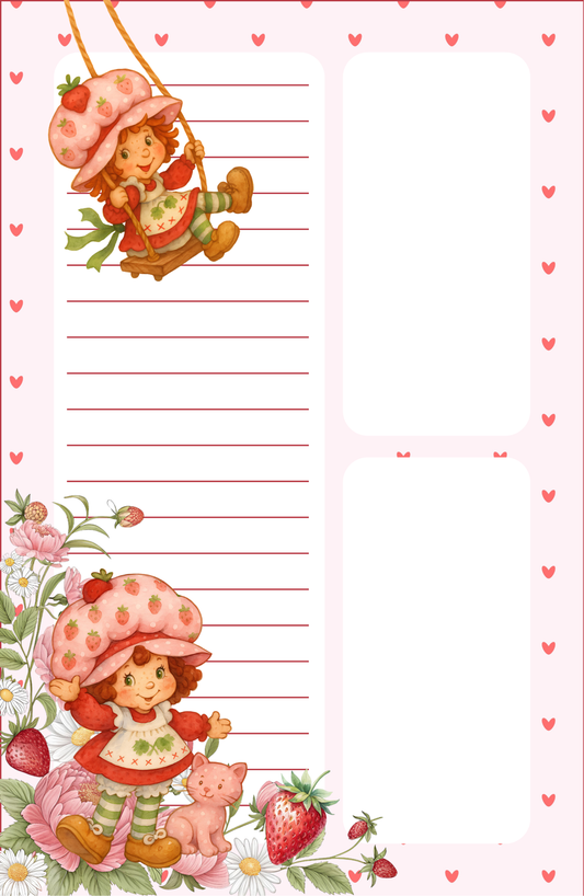 Strawberry Shortcake-inspired Notepad