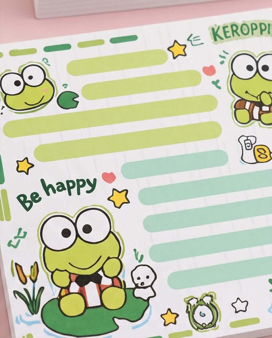 Keroppi Memo Pad — Cute Kawaii Memo Pad for School, Office & Everyday Notes
