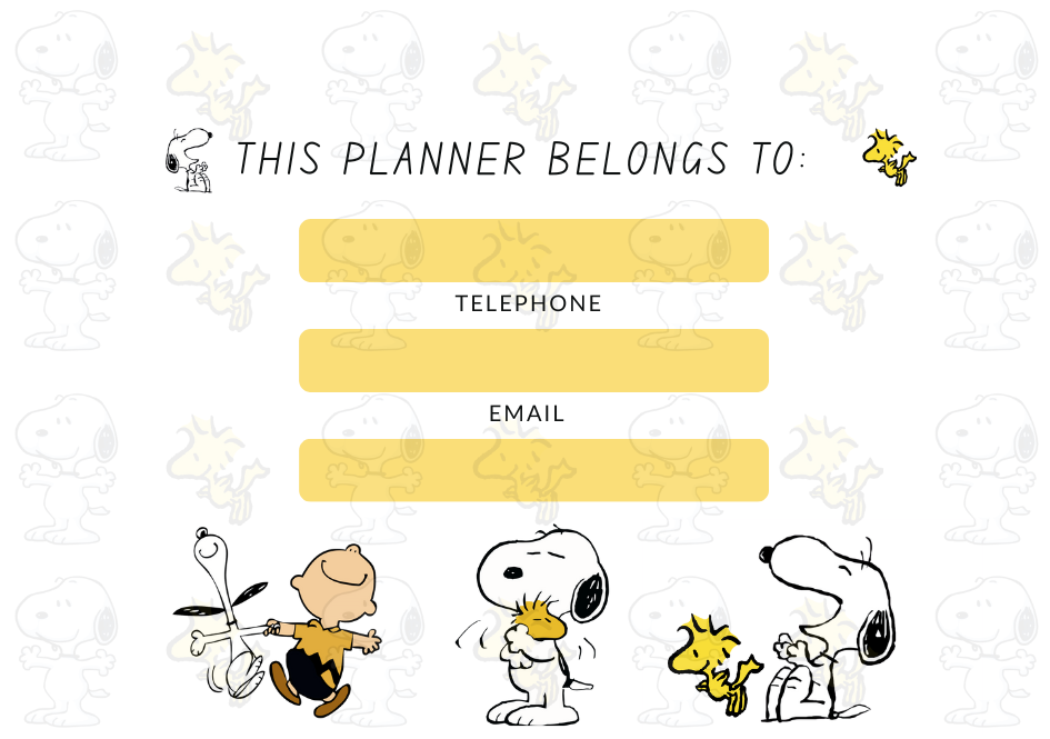 Snoopy Inspired 2026 Monthly Planner
