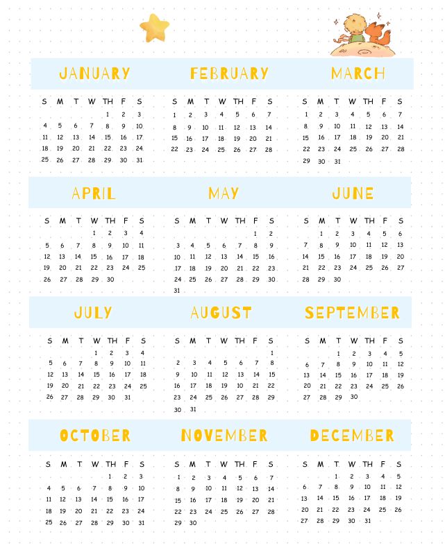 Little Prince Inspired 2026 Planner | Digital Download