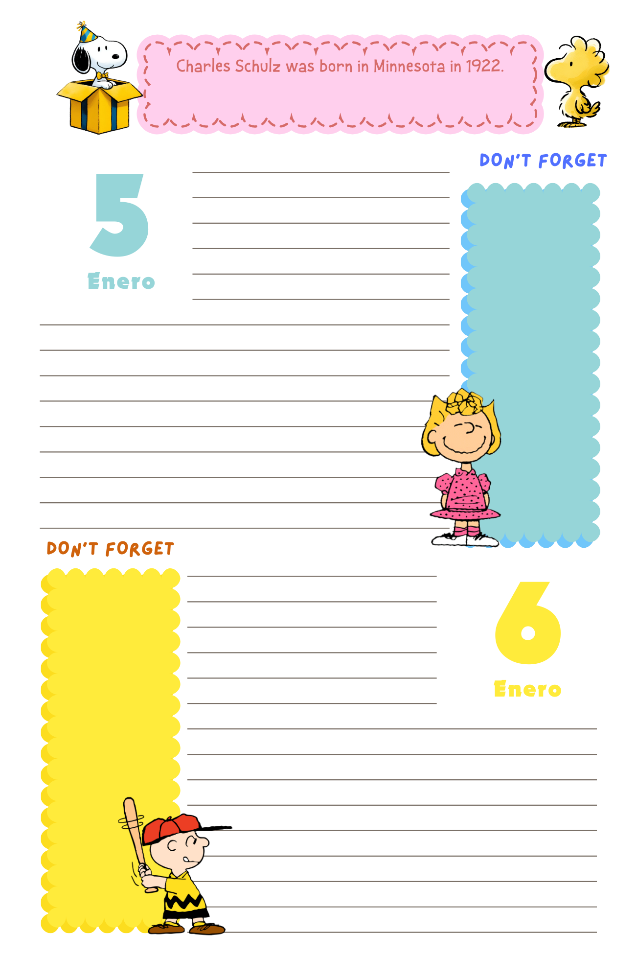 Snoopy Inspired 2026 Planner v3 | Digital Download