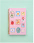 Aesthetic Postage Stamp & Floral Custom Spiral Notebook