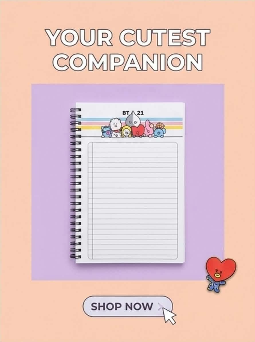 BT21 Official-Style Character Spiral Notebook & Journal