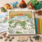 Kid's Dinosaur Adventure Coloring Book | 8x8 in