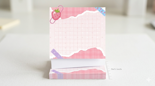 Kawaii Ripped Plaid Notepad | 50 pages (3x3 in)