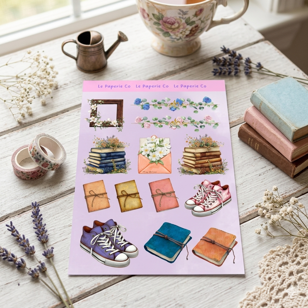 Spring Floral Sticker Sheet | 4x6in. Journal, Planner, Laptop Decal