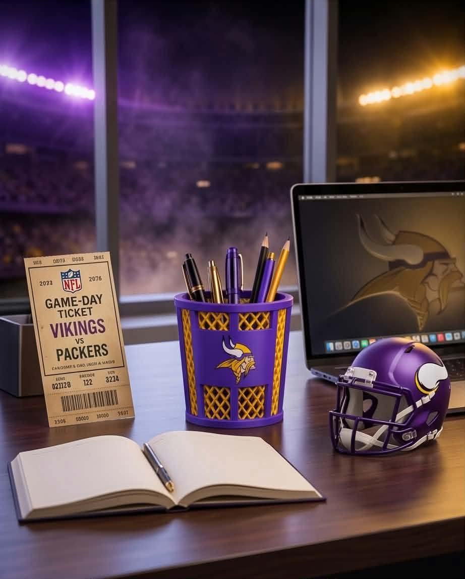 Minnesota Vikings 3D-Printed Pen & Pencil Holder
