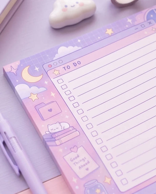 Dreamy Purple Celestial Planner Memo Pad