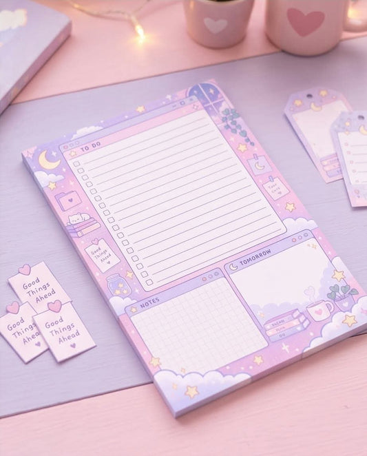 Dreamy Purple Celestial Planner Memo Pad