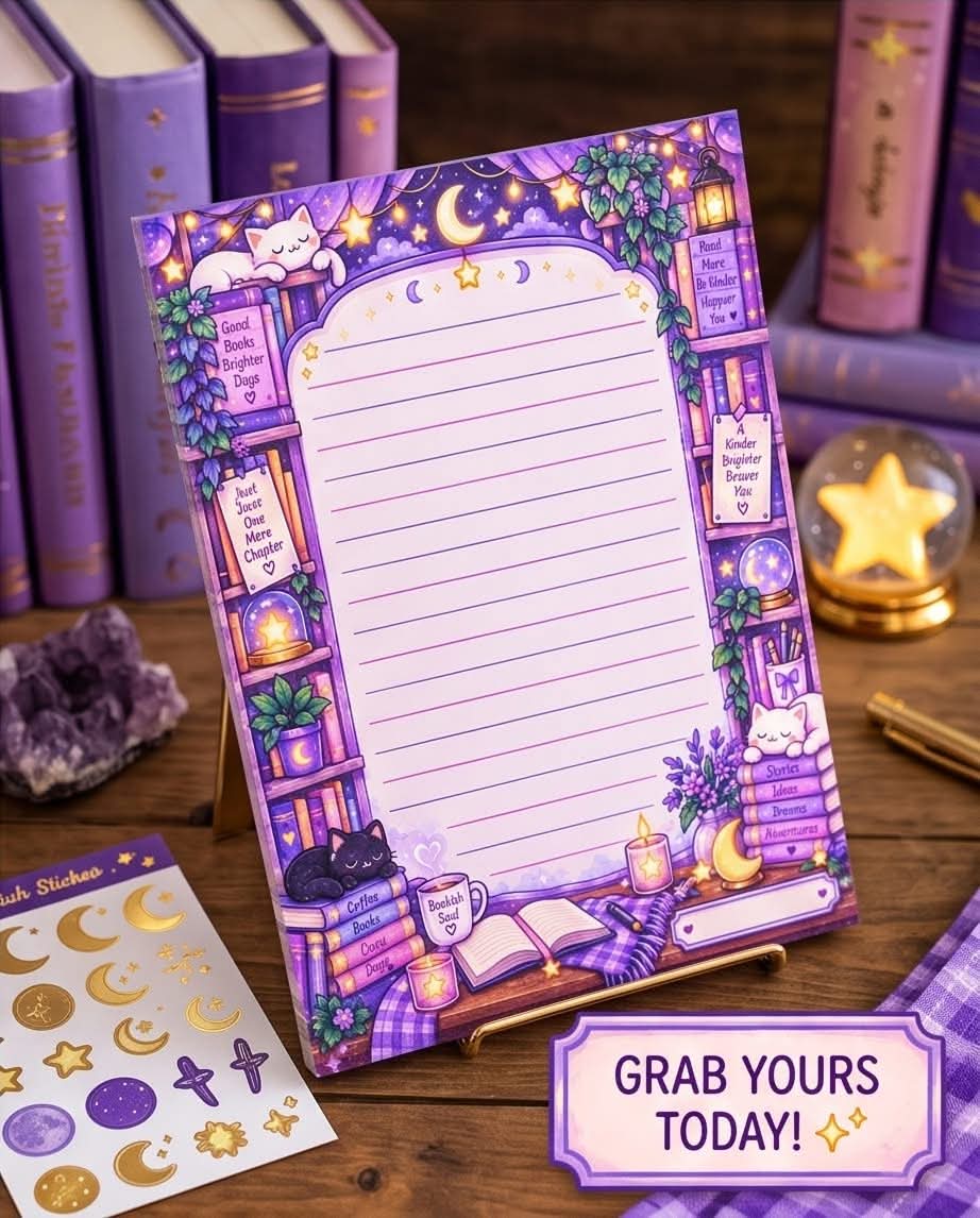 Bookish Celestial-inspired Memo Pad