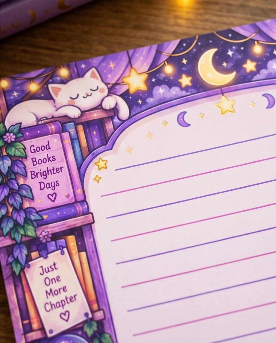Bookish Celestial-inspired Memo Pad
