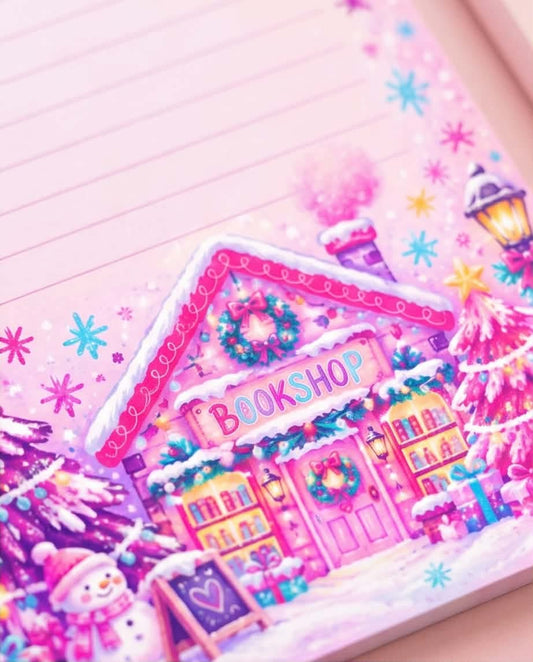 Winter Snow Bookshop Notepad