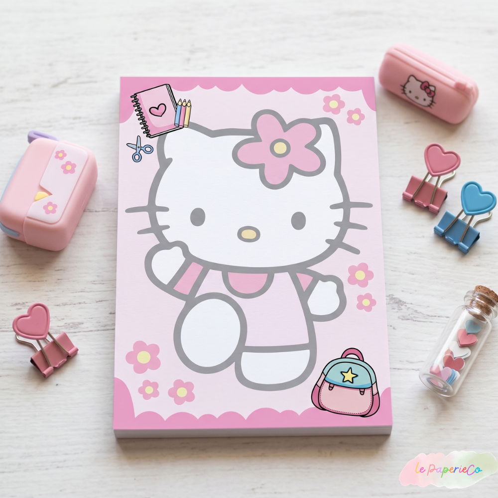 Kawaii Hello Kitty Notepad | Half Letter Size