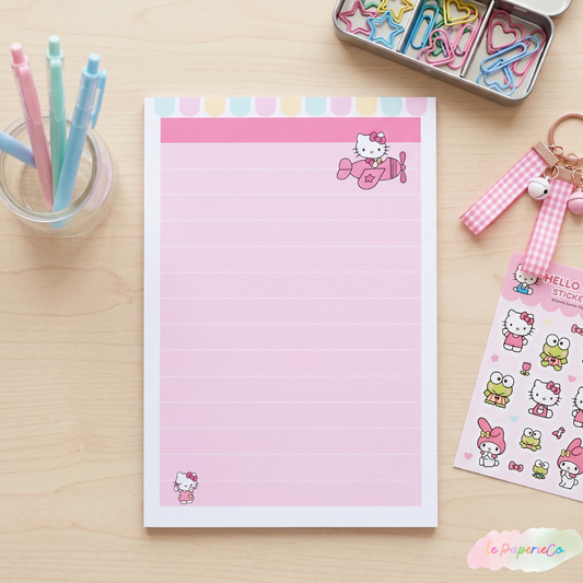 Kawaii Hello Kitty Notepad | Half Letter Size