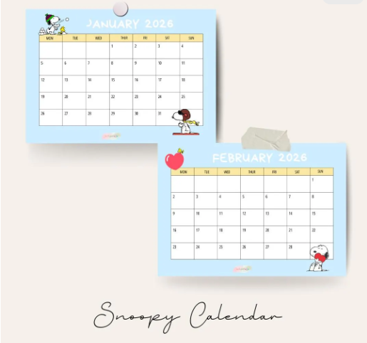 Snoopy 2026 Calendar