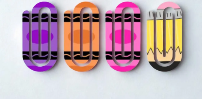 Crayon Colored and Pencil Inspired Jumbo Paper Clips
