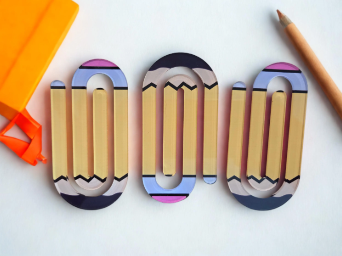 Crayon Colored and Pencil Inspired Jumbo Paper Clips