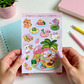 Kawaii Summer Sticker Sheet | Pastel Beach, Pool, Sun Characters