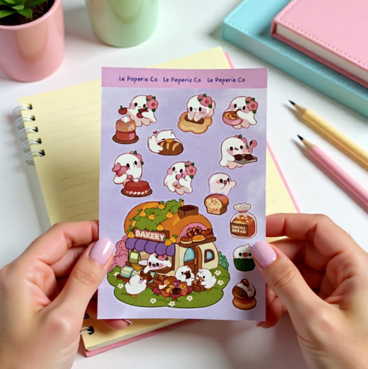 Kawaii Baker Sticker Sheet | Adorable Chibi Baking Character Decal